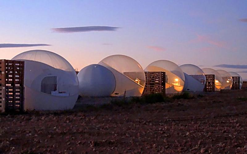 Burbujas en el Aire Bardenas al anochecer